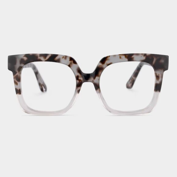 Tortoiseshell Square Oversized Glasses (Prescription Lenses) - Picture 1 of 4